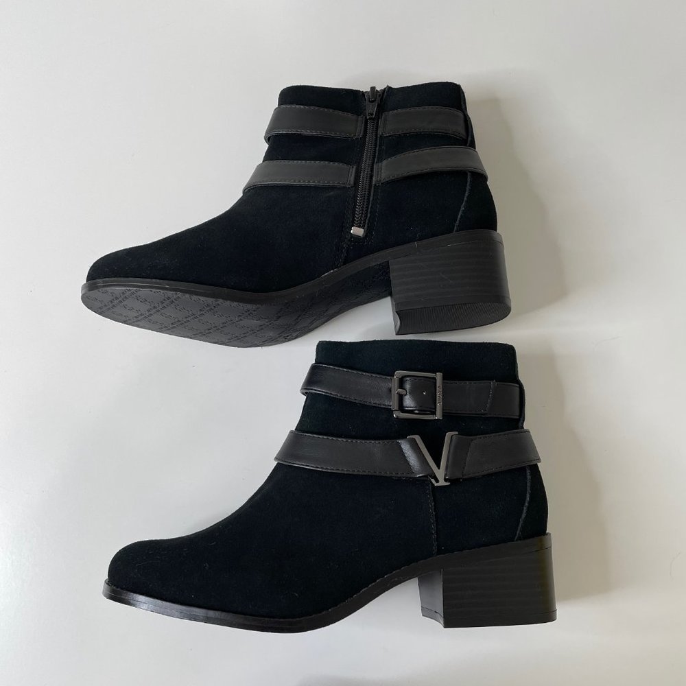 Vionic Mana Black Suede Buckle Ankle Bootie Support Orthotic - Picture 3 of 12